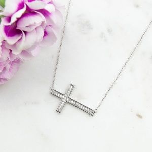 Cubic Zirconia Cross Necklace